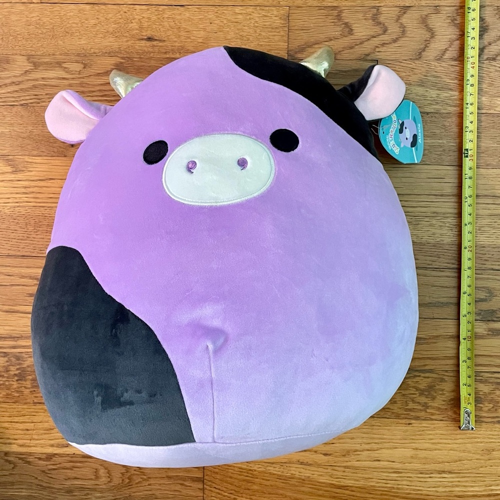14” Alexie purple cow Squishmallow by Kellytoy gold ears rare NWT